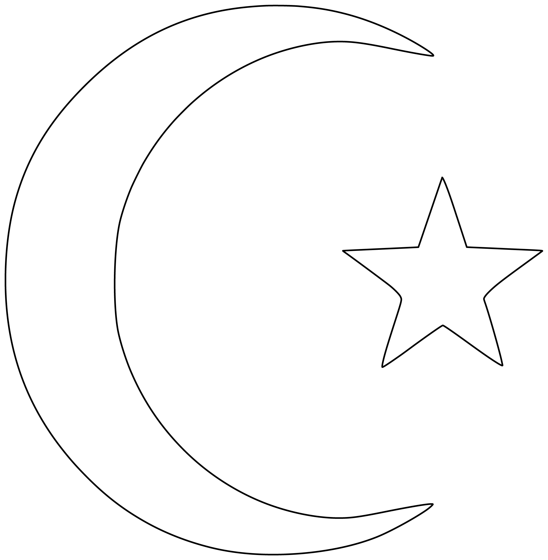 Shape Of Crescent Moon And Star Shape Of Crescent Moon And Star
