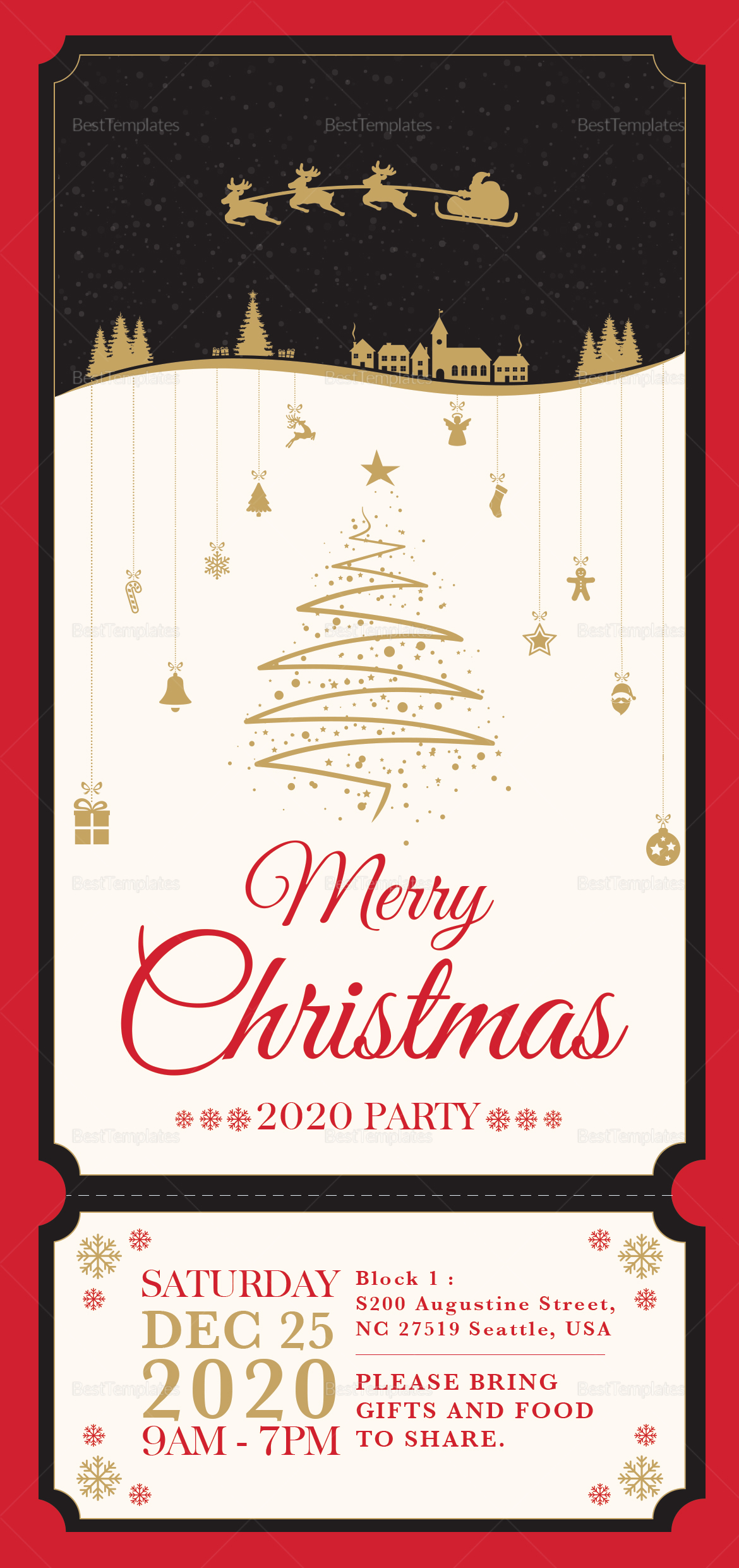 Silent Night Christmas Ticket
