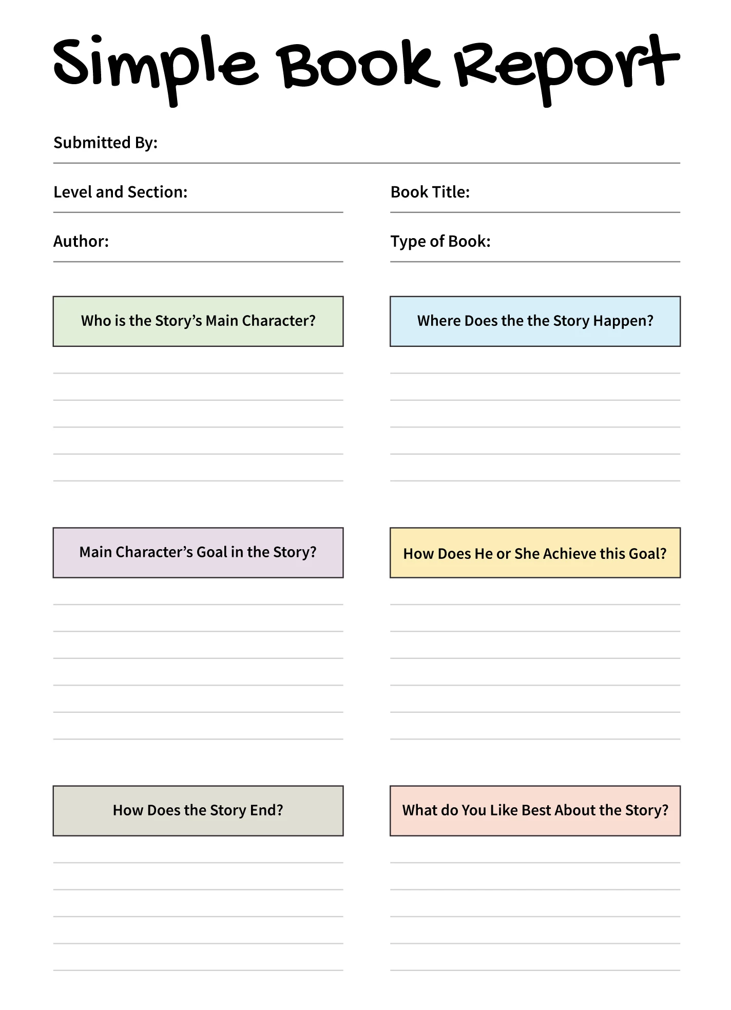 Simple Book Report Free Google Docs Template Simple Book Report Free Google Docs Template