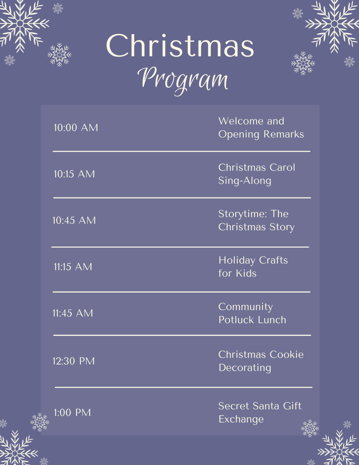 Simple Christmas Program