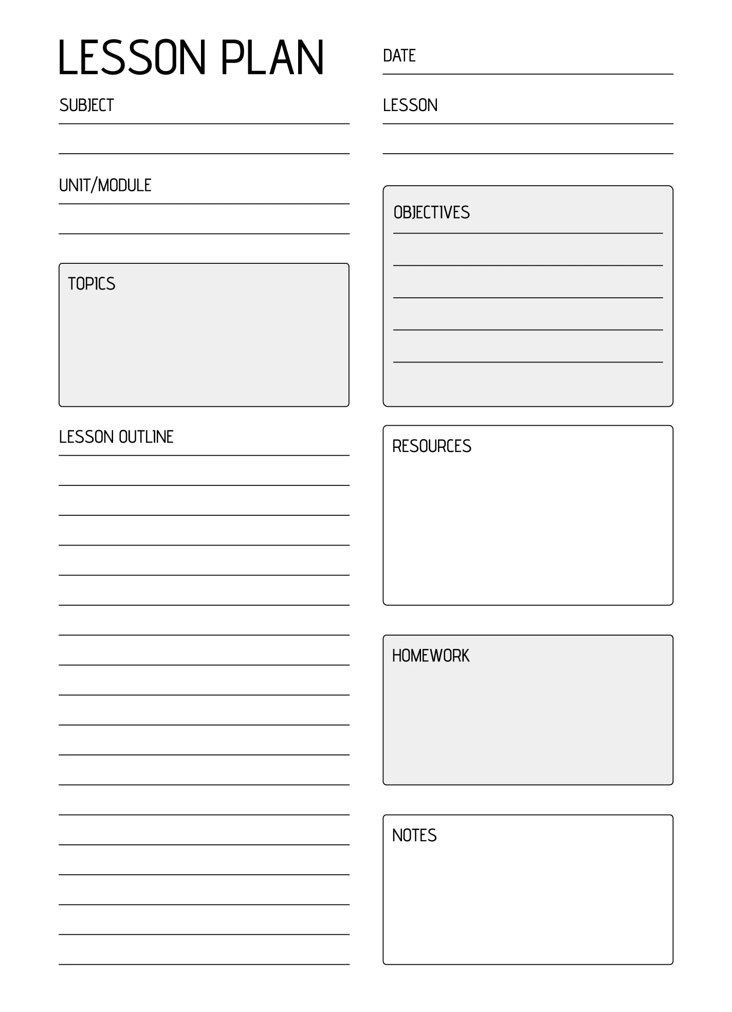 Simple Daily Lesson Plan Free Google Docs Template