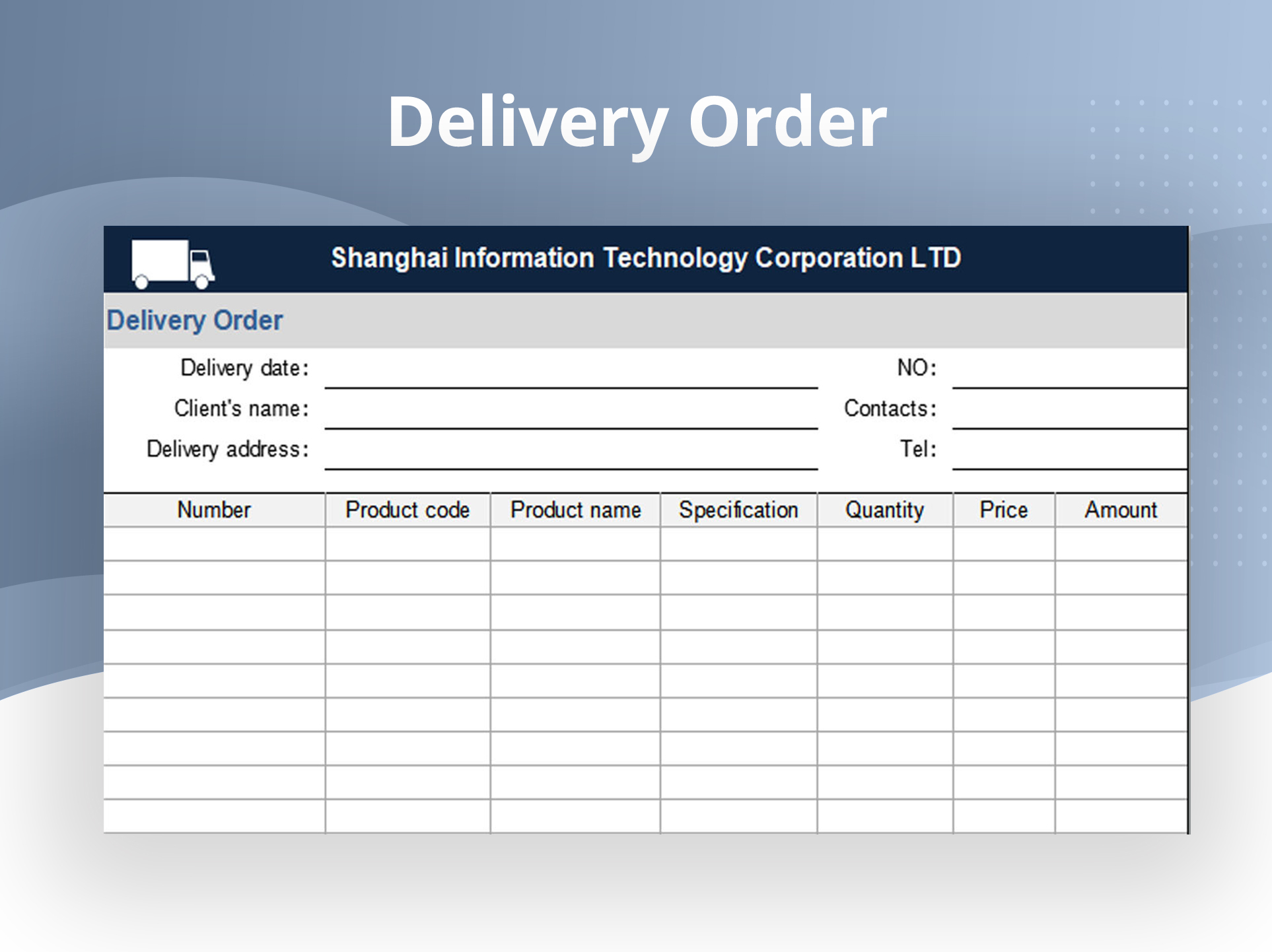 Simple Delivery Order Xlsx Excel Inventories 4a55a466