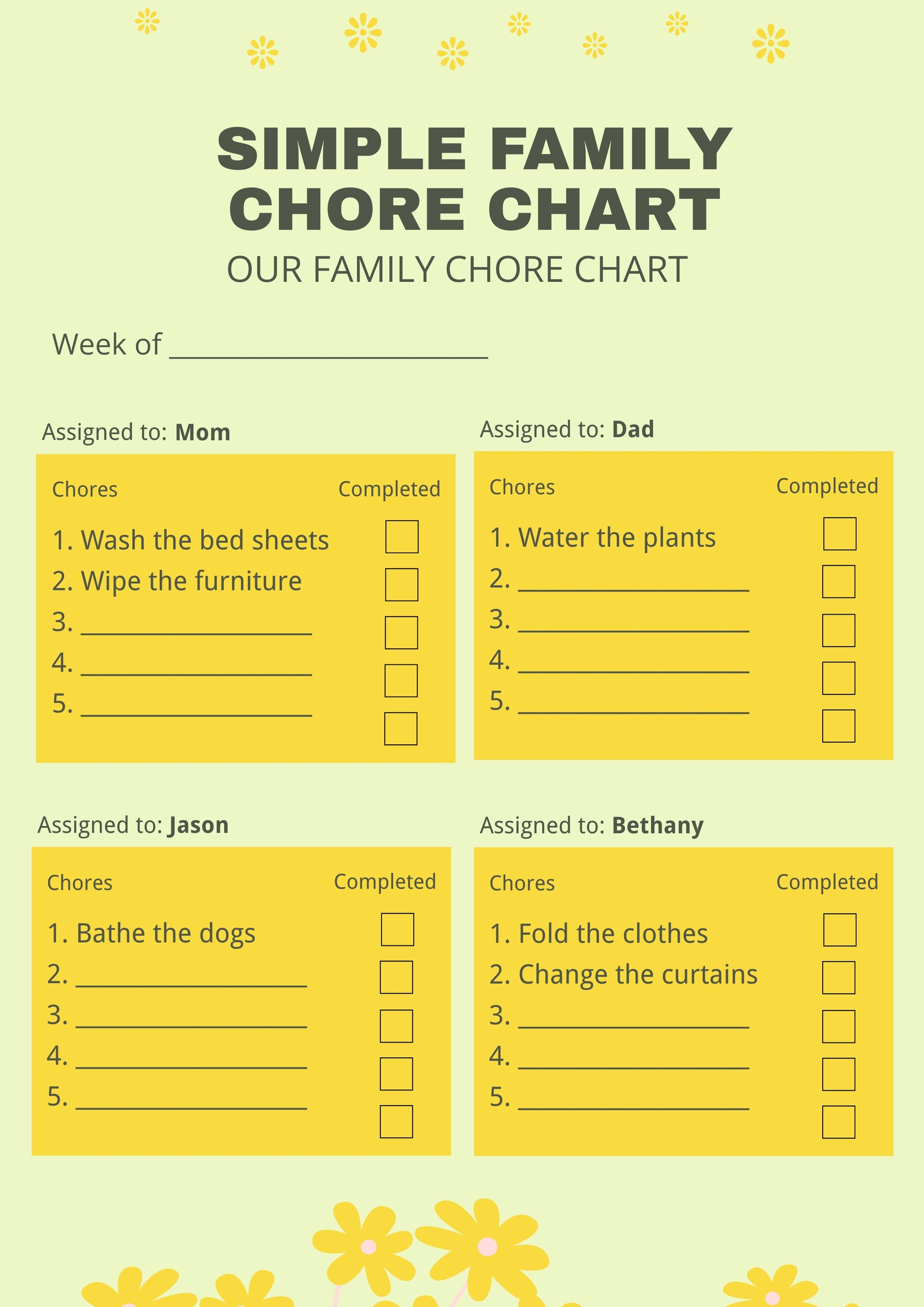 free printable family chore chart template free printable family chore chart template