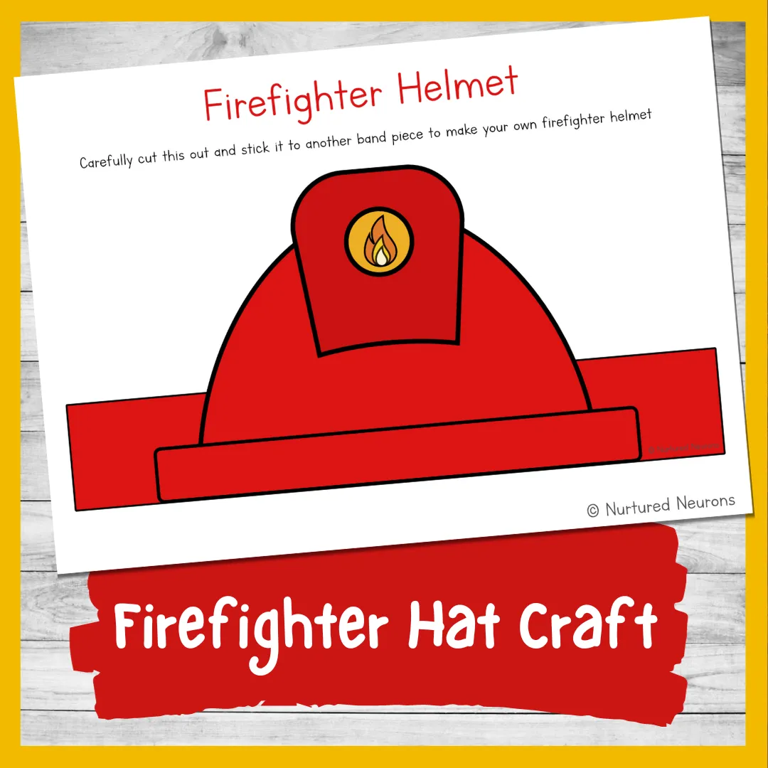 Simple Firefighter Hat Craft Transport Role Play Printable Simple Firefighter Hat Craft Transport Role Play Printable
