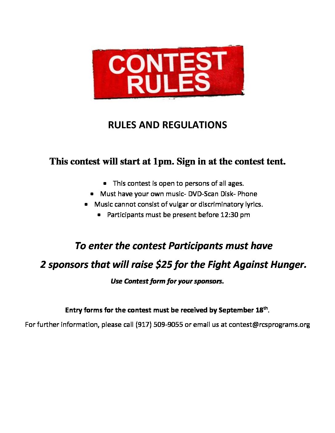 Singing Contest Rules 2