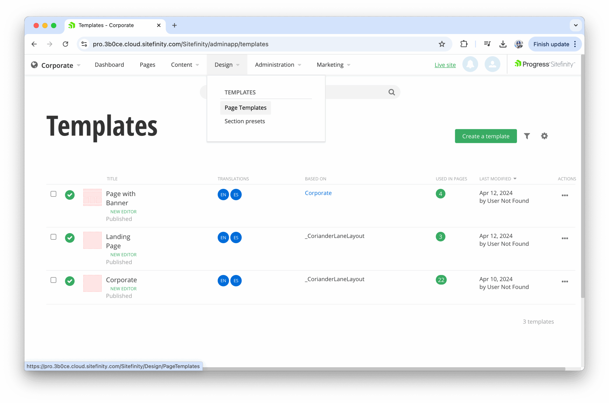 Sitefinity Basics Exploring Page Templates Sitefinity Basics Exploring Page Templates