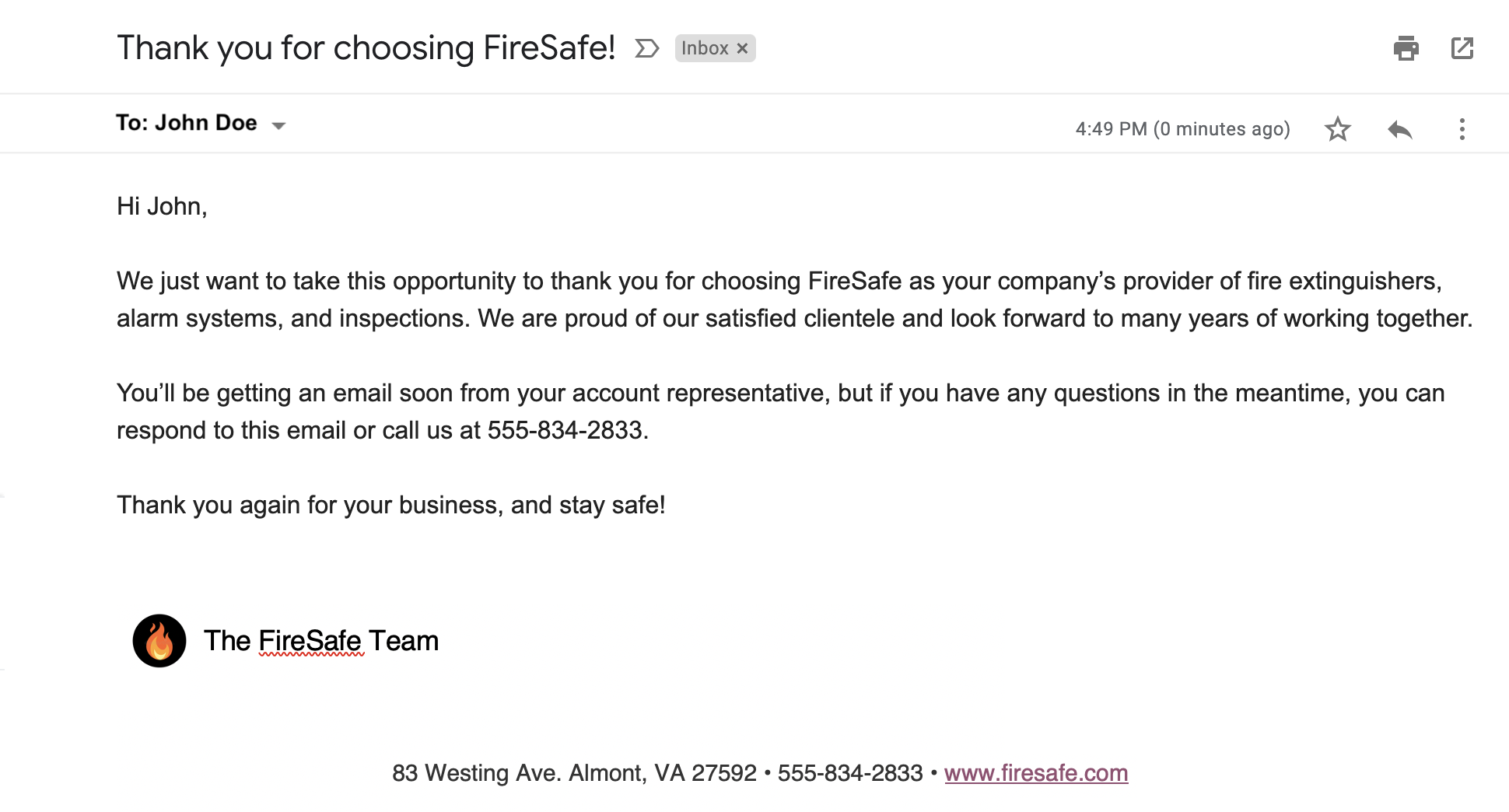 Small Business Email Examples And Templates