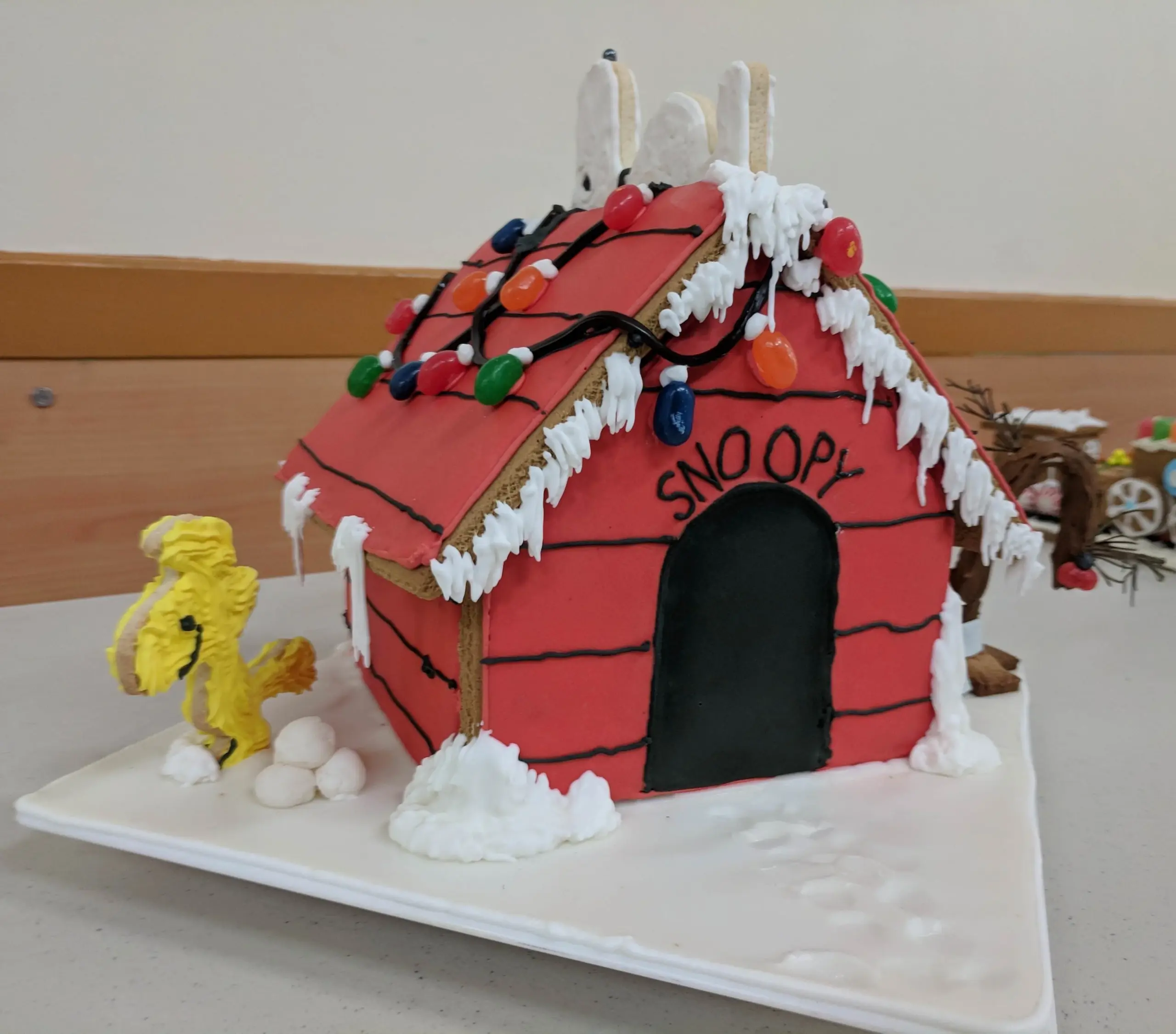 Snoopy Christmas Gingerbread House Homemade