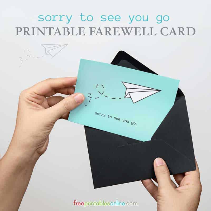Sorry To See You Go Printable Farewell Card Sorry To See You Go Printable Farewell Card