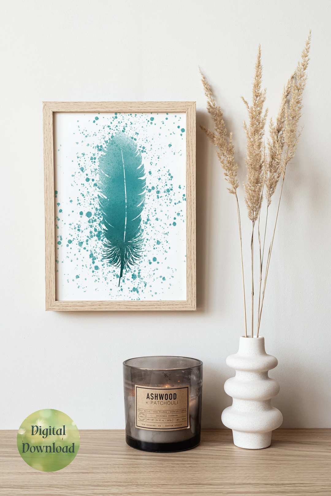 Spray Painted Feather Printable Spray Painted Feather Printable