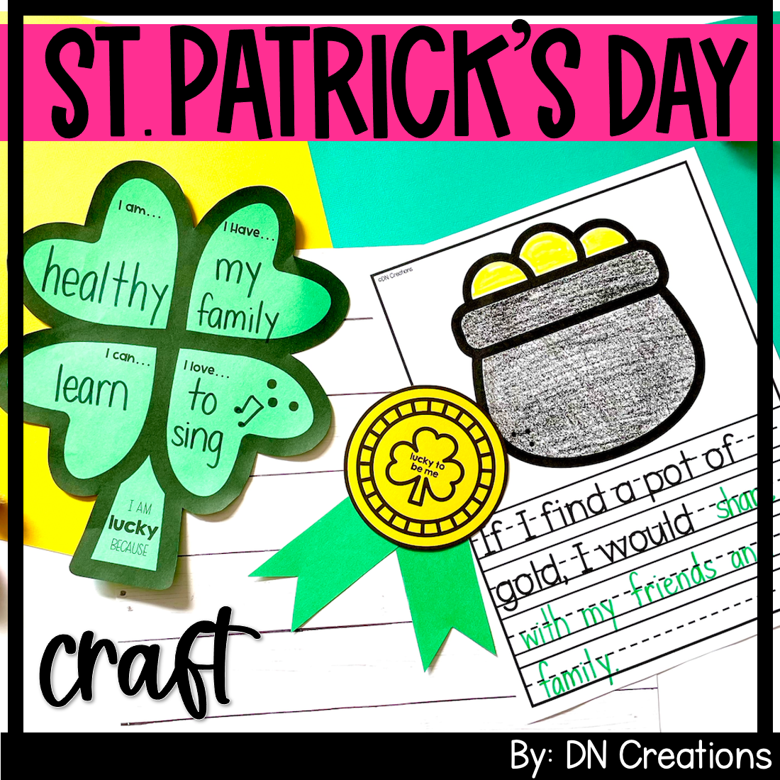 i am lucky because shamrock template free