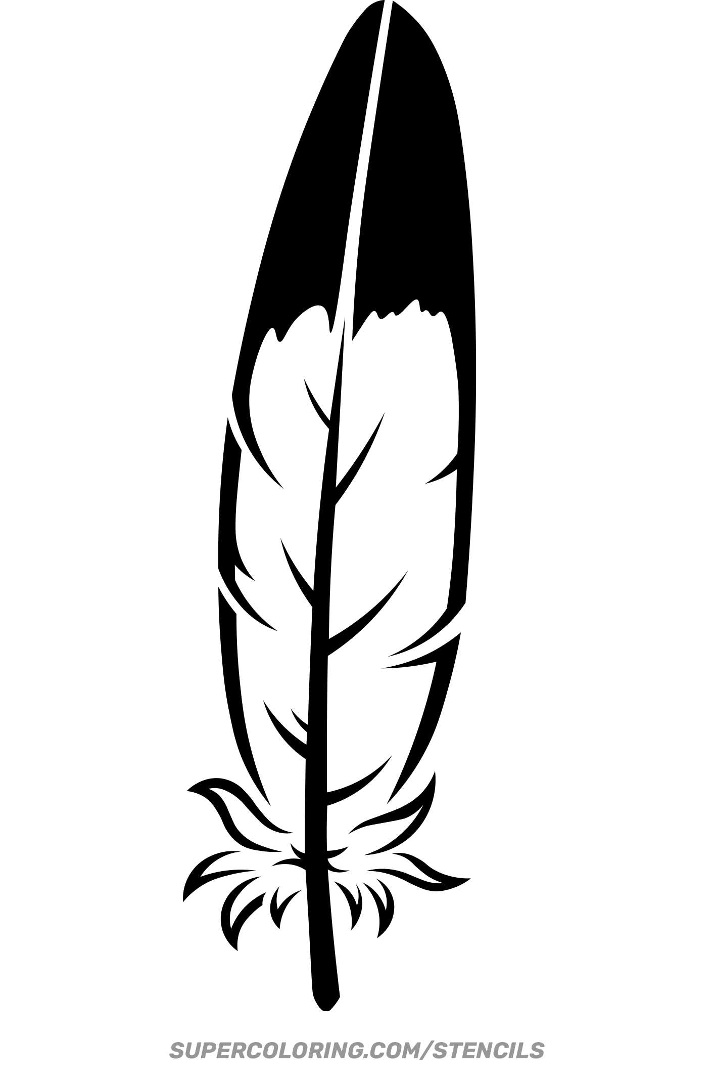 Stencil Of Eagle Feather