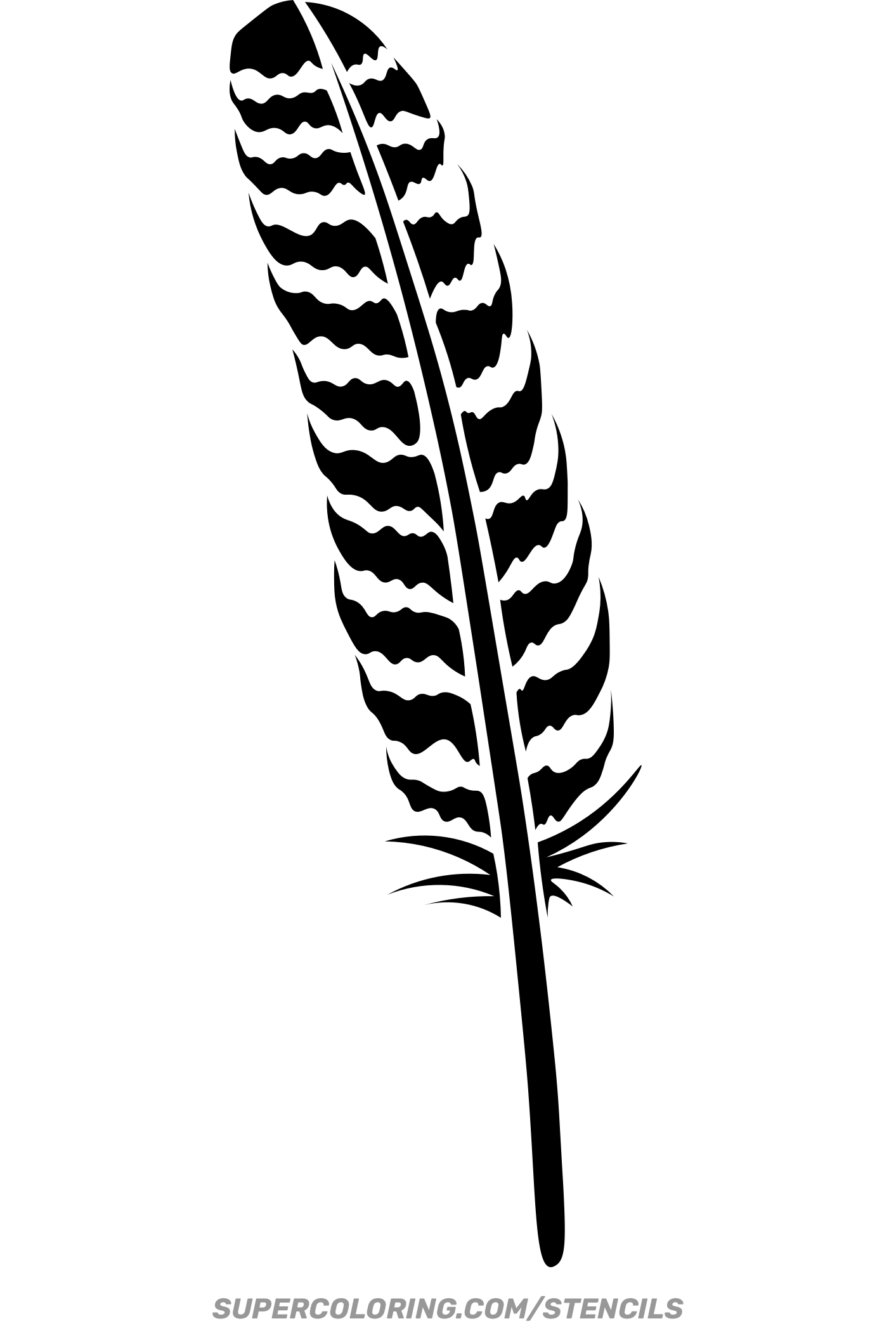 Stencil Of Turkey Feather