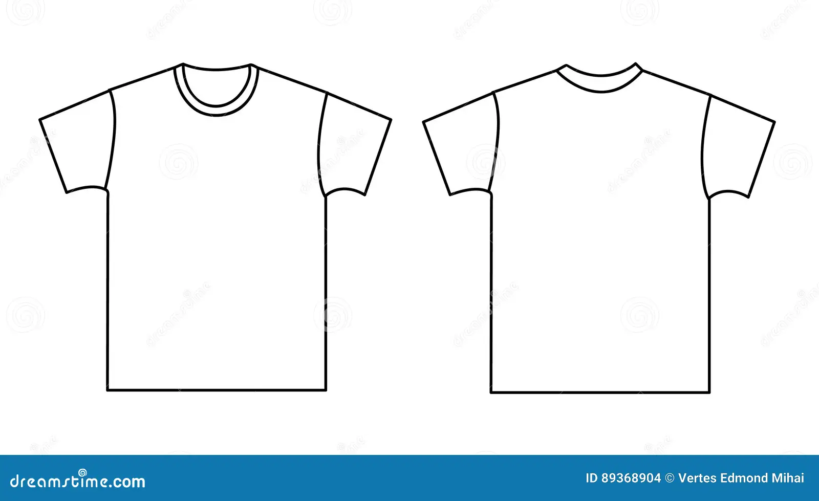 Stock Illustration Blank T Shirt Template Front Back Image89368904