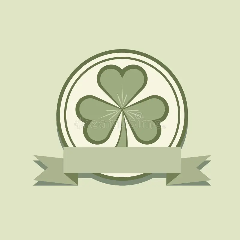 Stock Illustration Shamrock Label Flat Design Blank Banner Template Image50960097