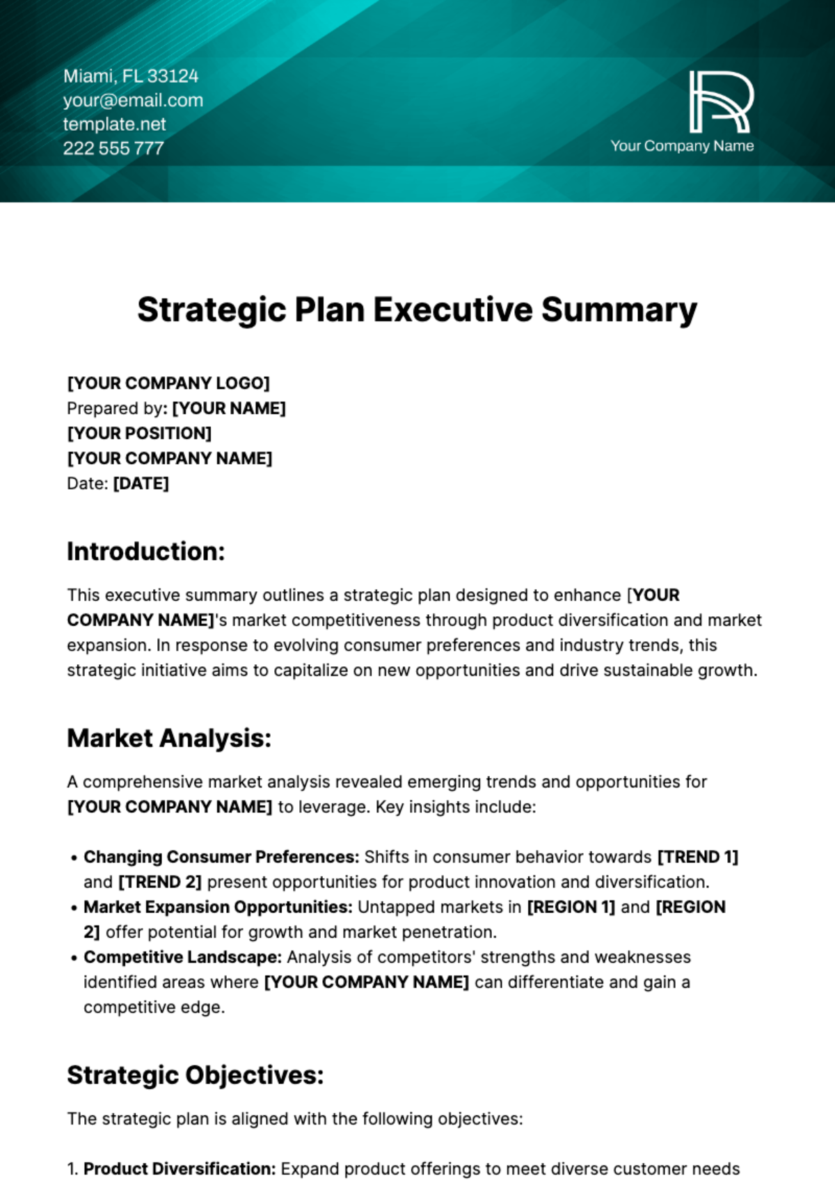 Strategic Plan Executive Summary Strategic Plan Executive Summary