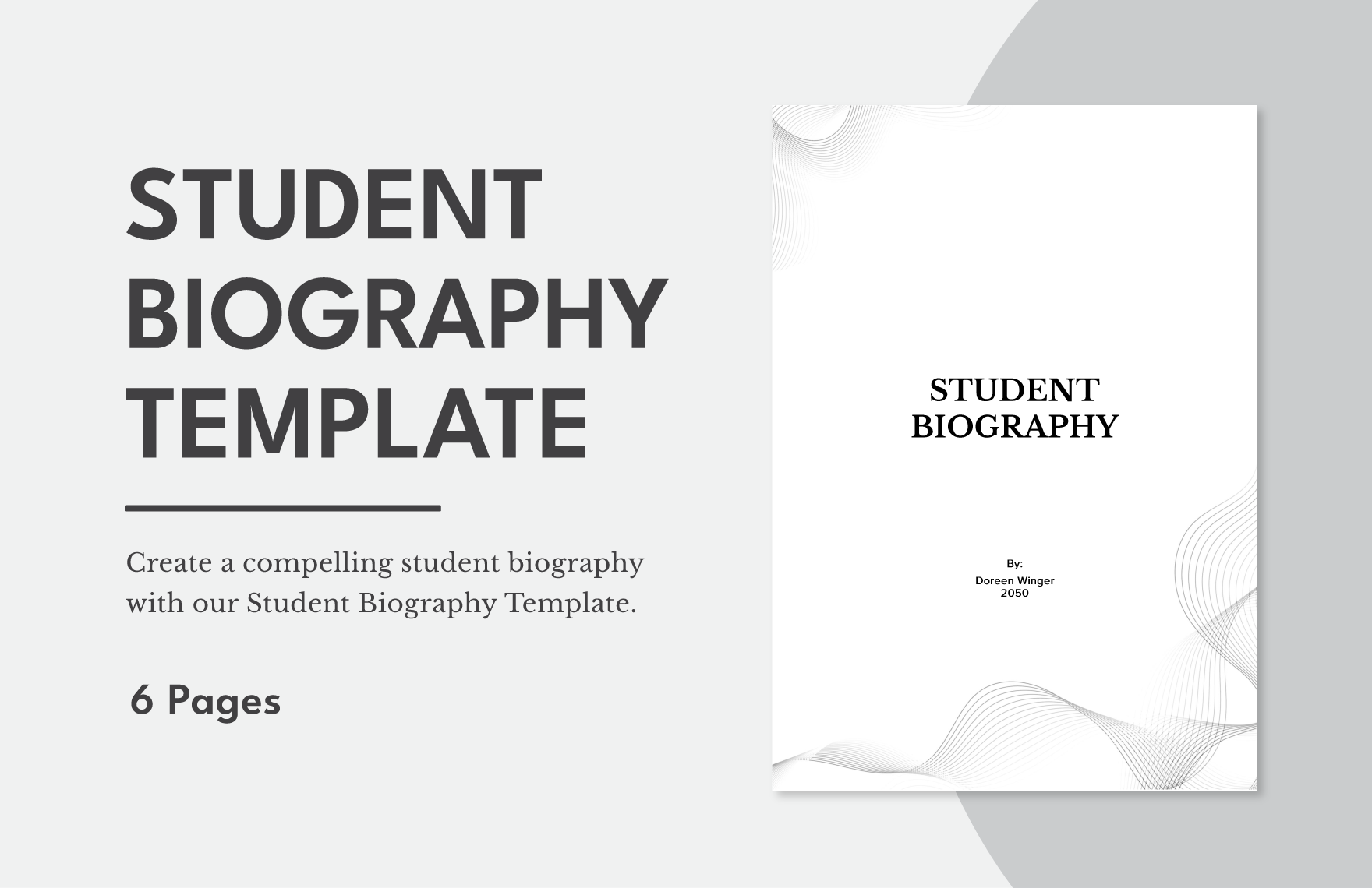 Student Biography Template Student Biography Template