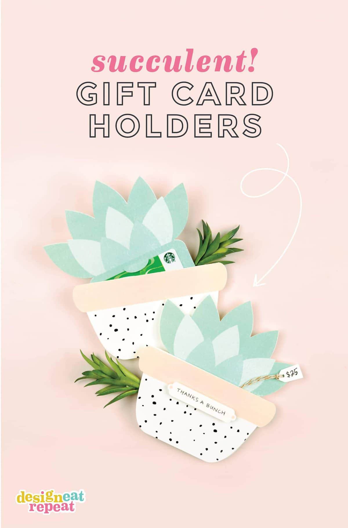 Succulent Printable Gift Card Holder