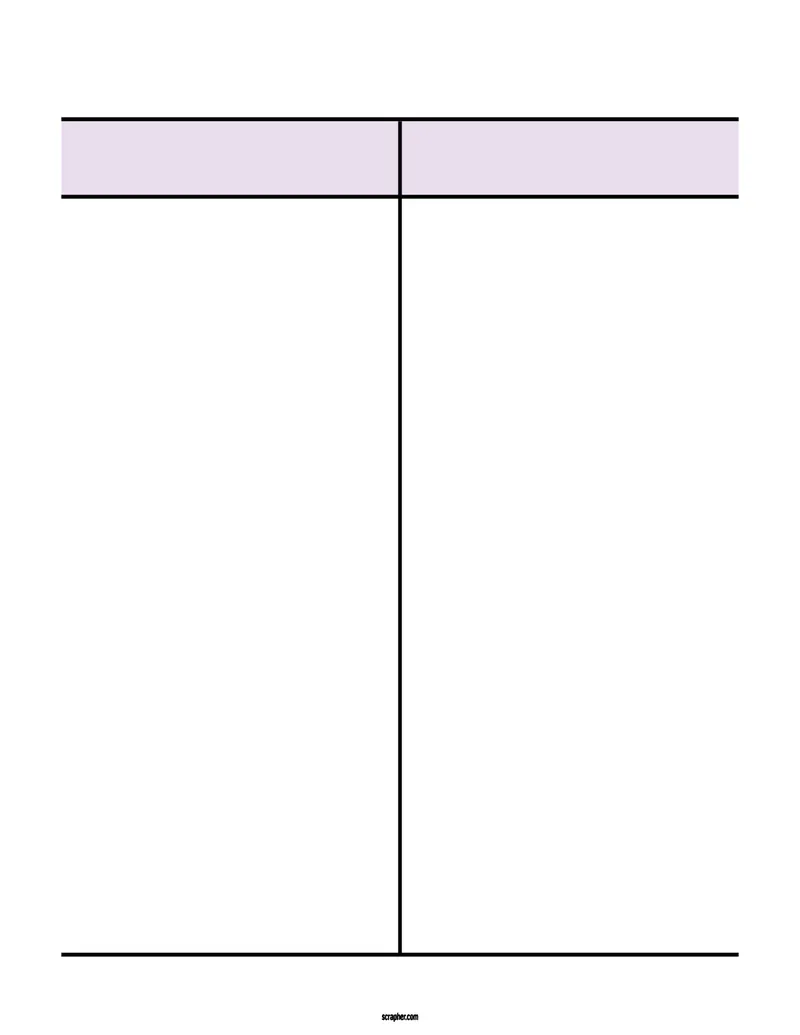 T Chart Template