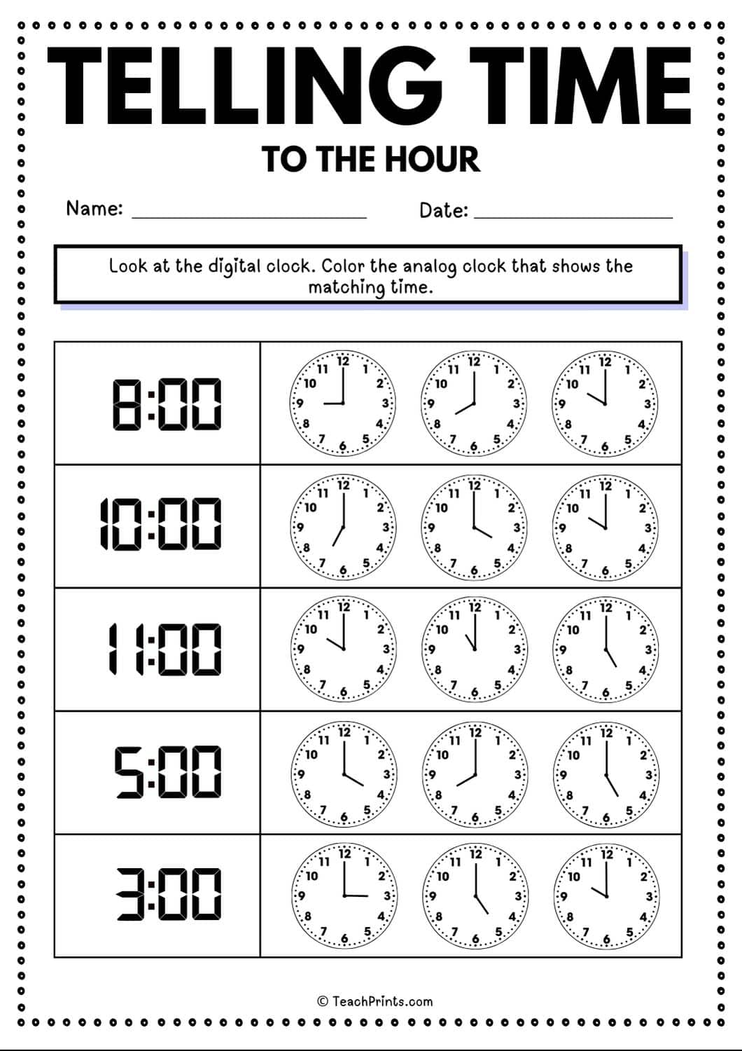 Telling Time Worksheets Telling Time Worksheets