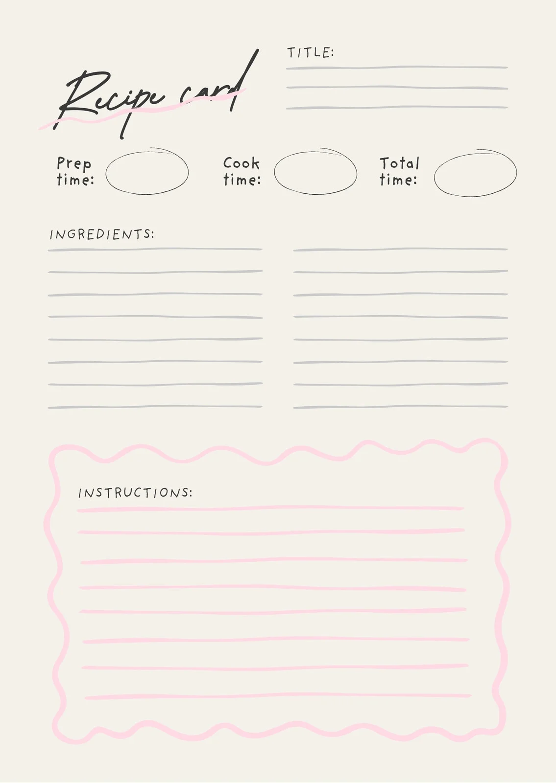 free printable full page recipe template free printable full page recipe template