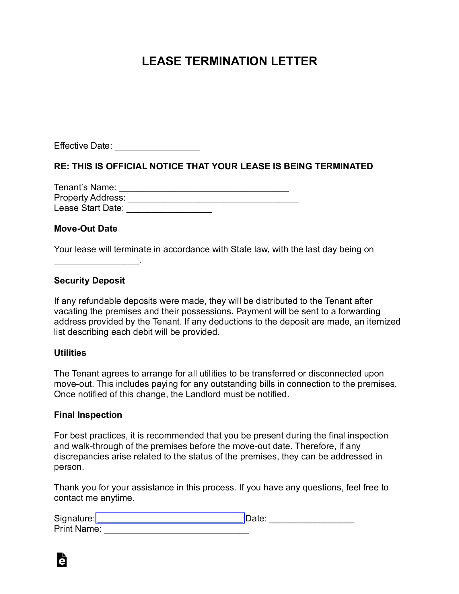 Termination Letter