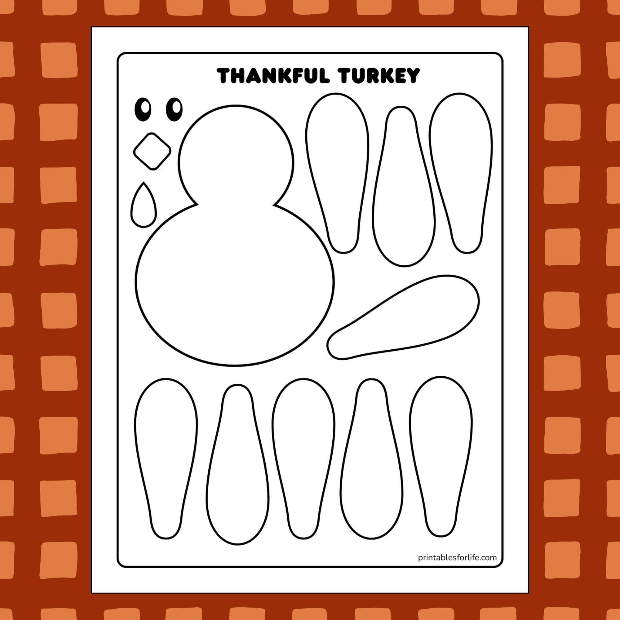 free printable turkey feathers template