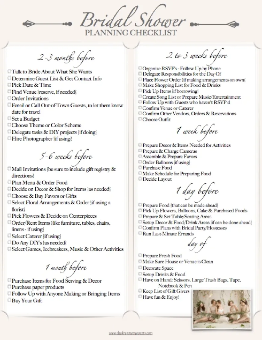 The Perfect Bridal Shower Checklist