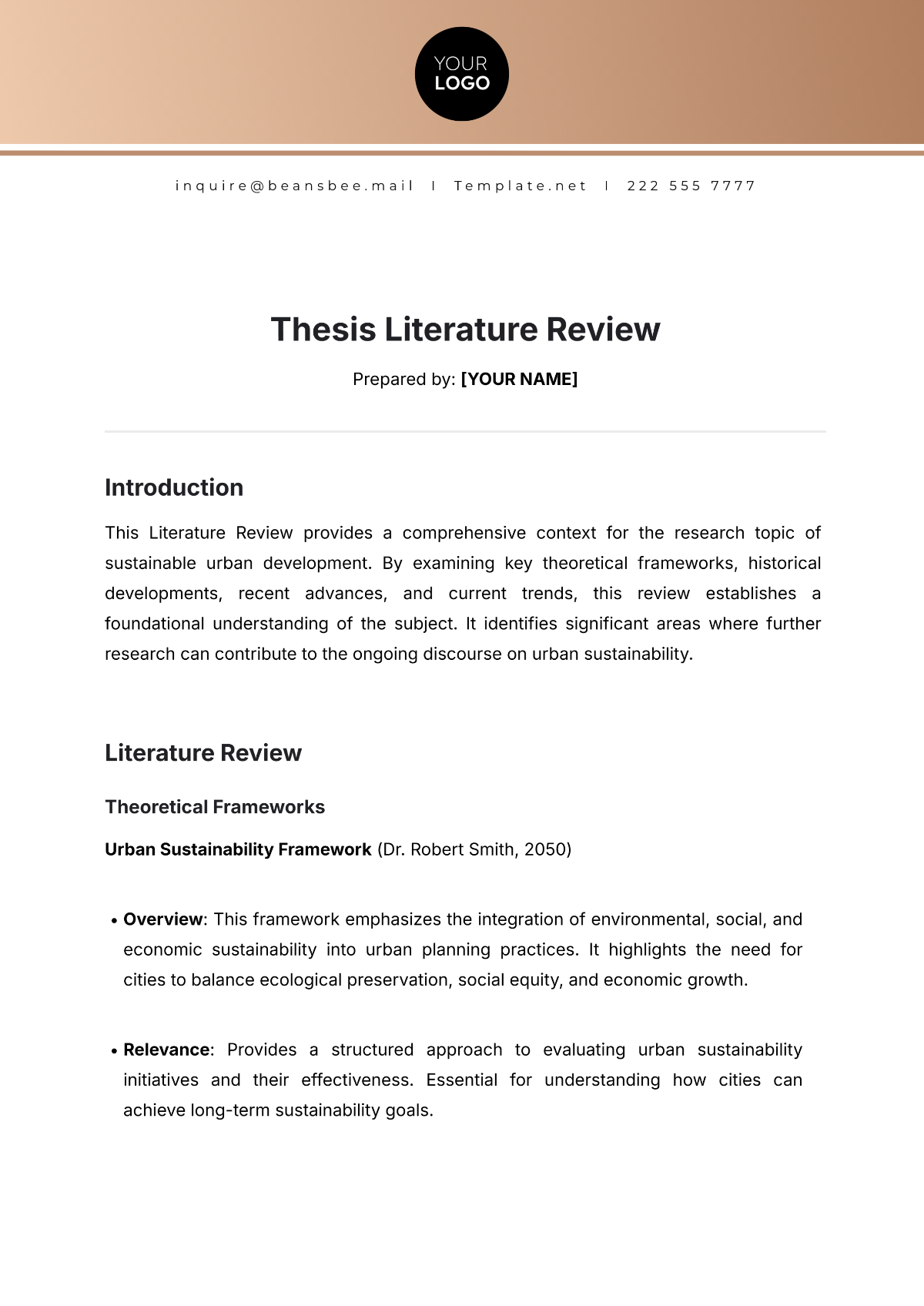 Thesis Literature Review Thesis Literature Review