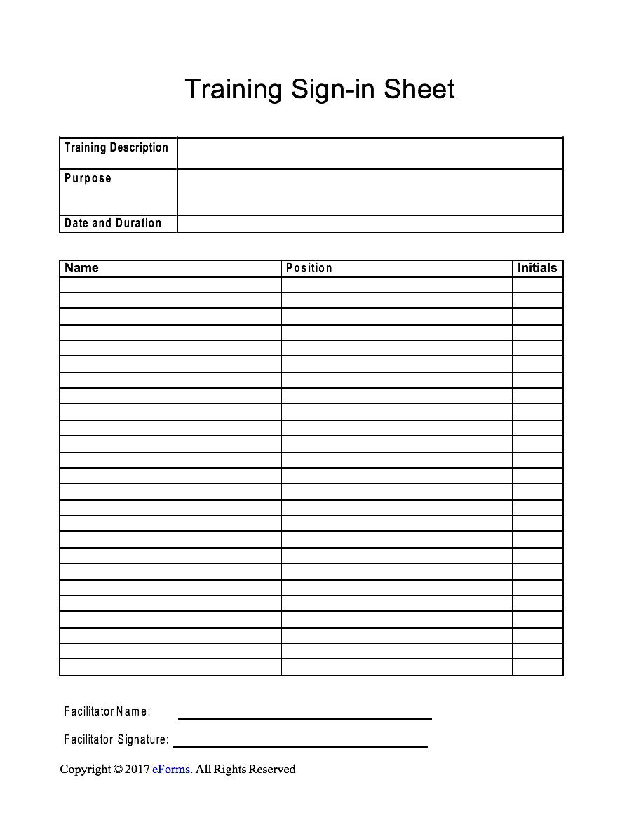 free printable employee sign in sheet template