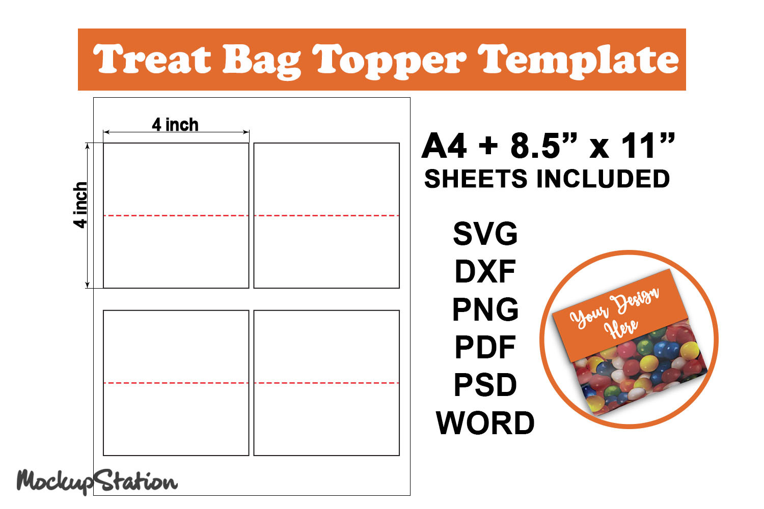 Treat Bag Topper Template Svg Candy Bag Treat Bag Topper Template Svg Candy Bag