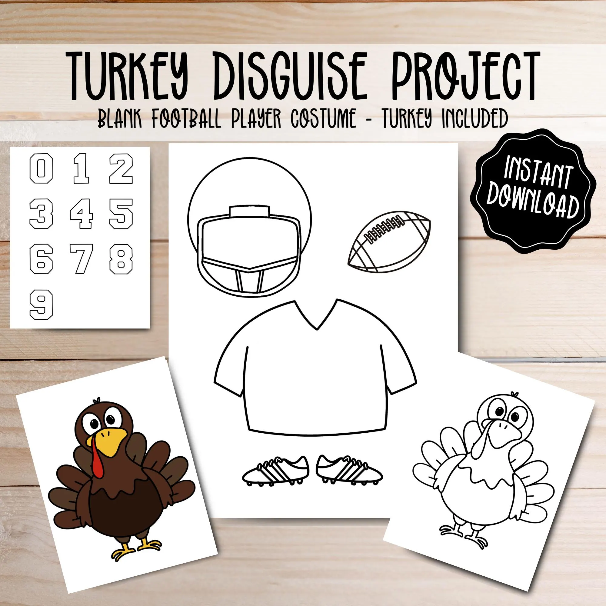Turkey Disguise Printable Blank Football Turkey Disguise Printable Blank Football