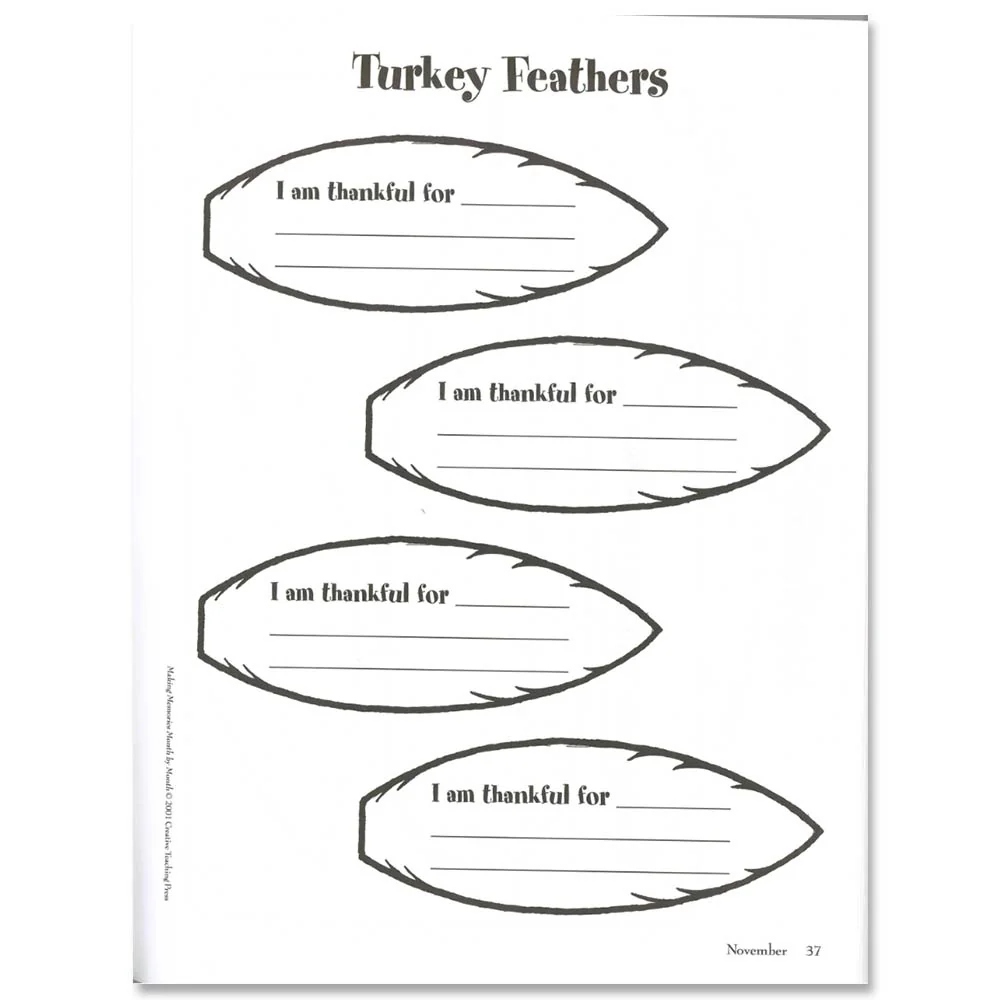 Turkey Feathers Thankful Activity