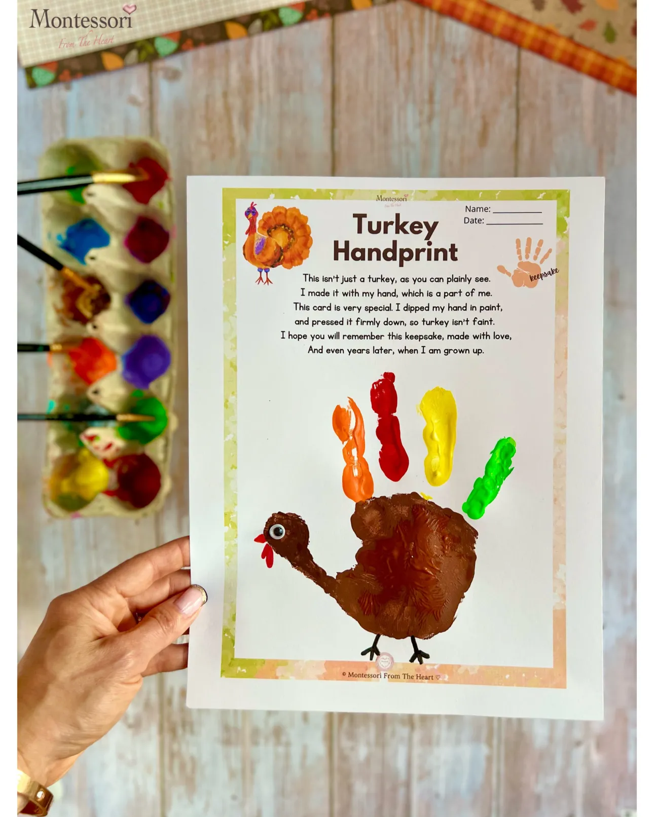free printable hand turkey template
