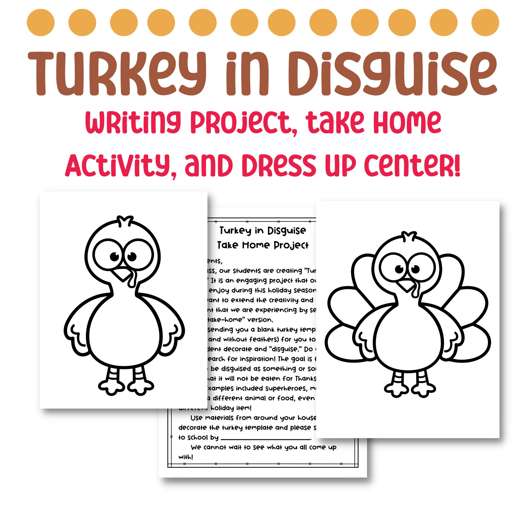 Turkey In Disguise Writing Project Take Home Craft And Dress Up Center Turkey In Disguise Writing Project Take Home Craft And Dress Up Center