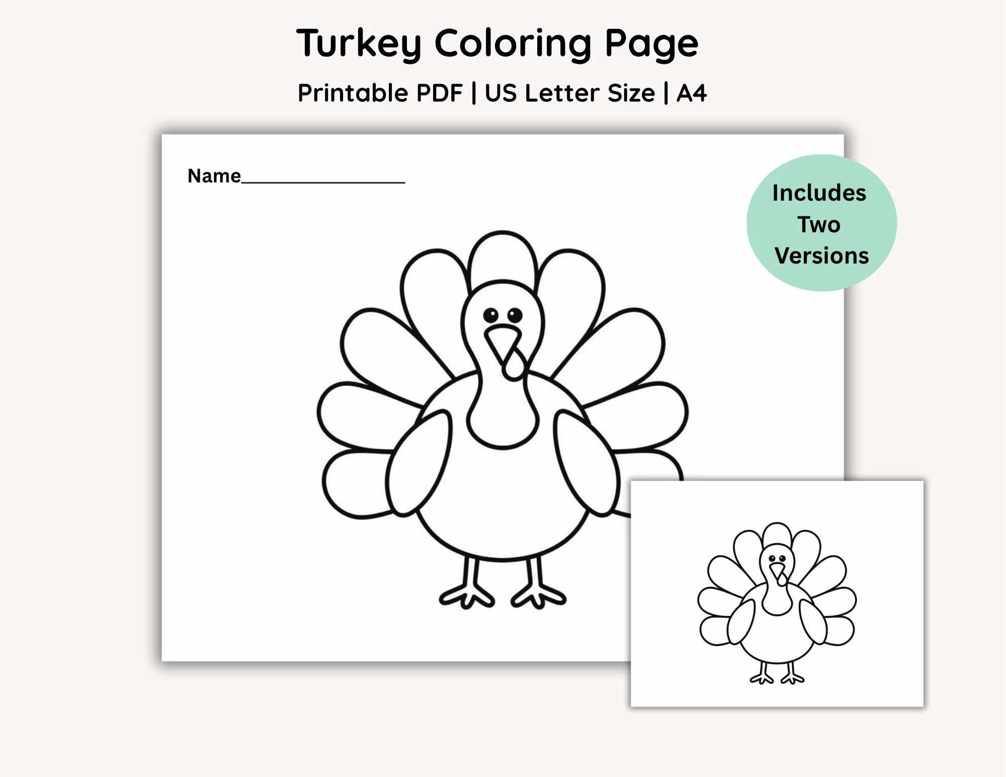 Turkey Outline Activity Page Printable