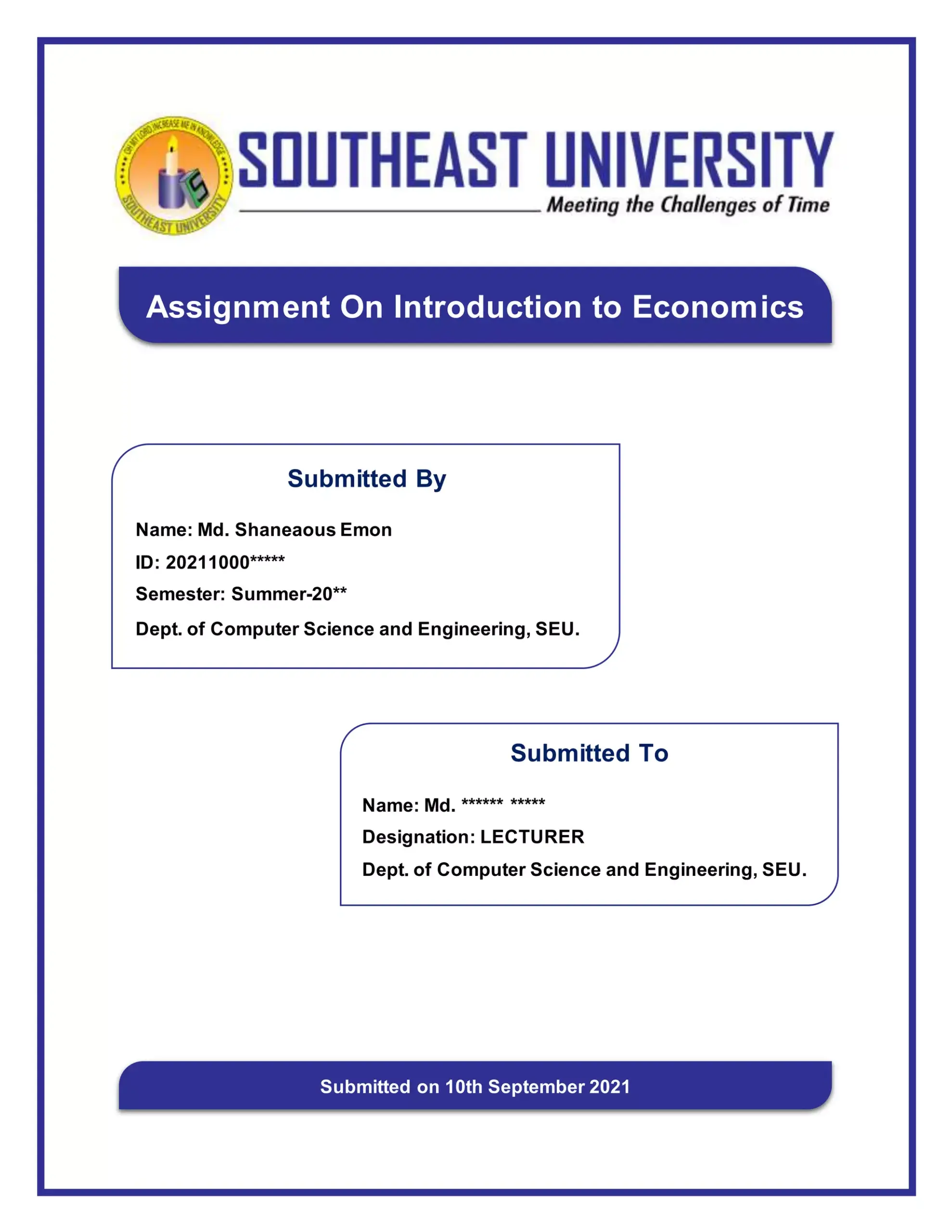 University Assignment Cover Page 250155890