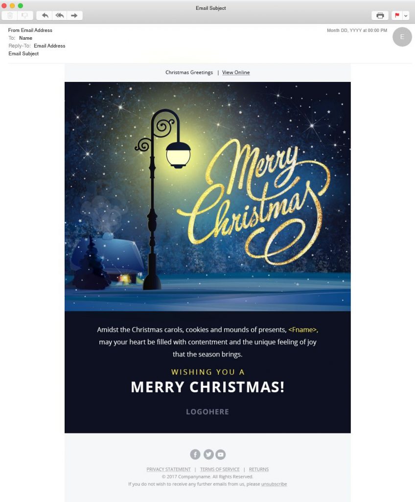 christmas outlook email template