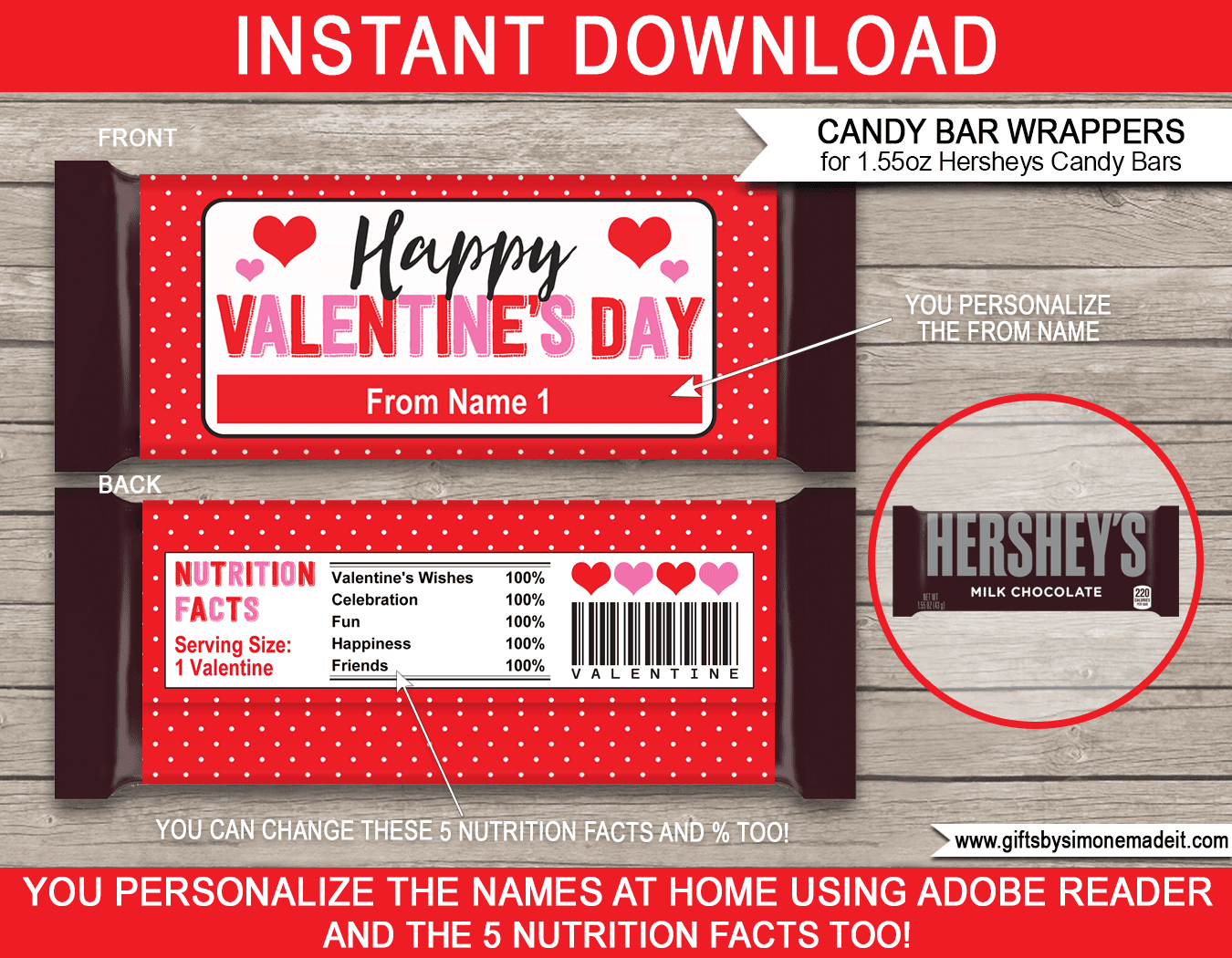 free printable candy bar template