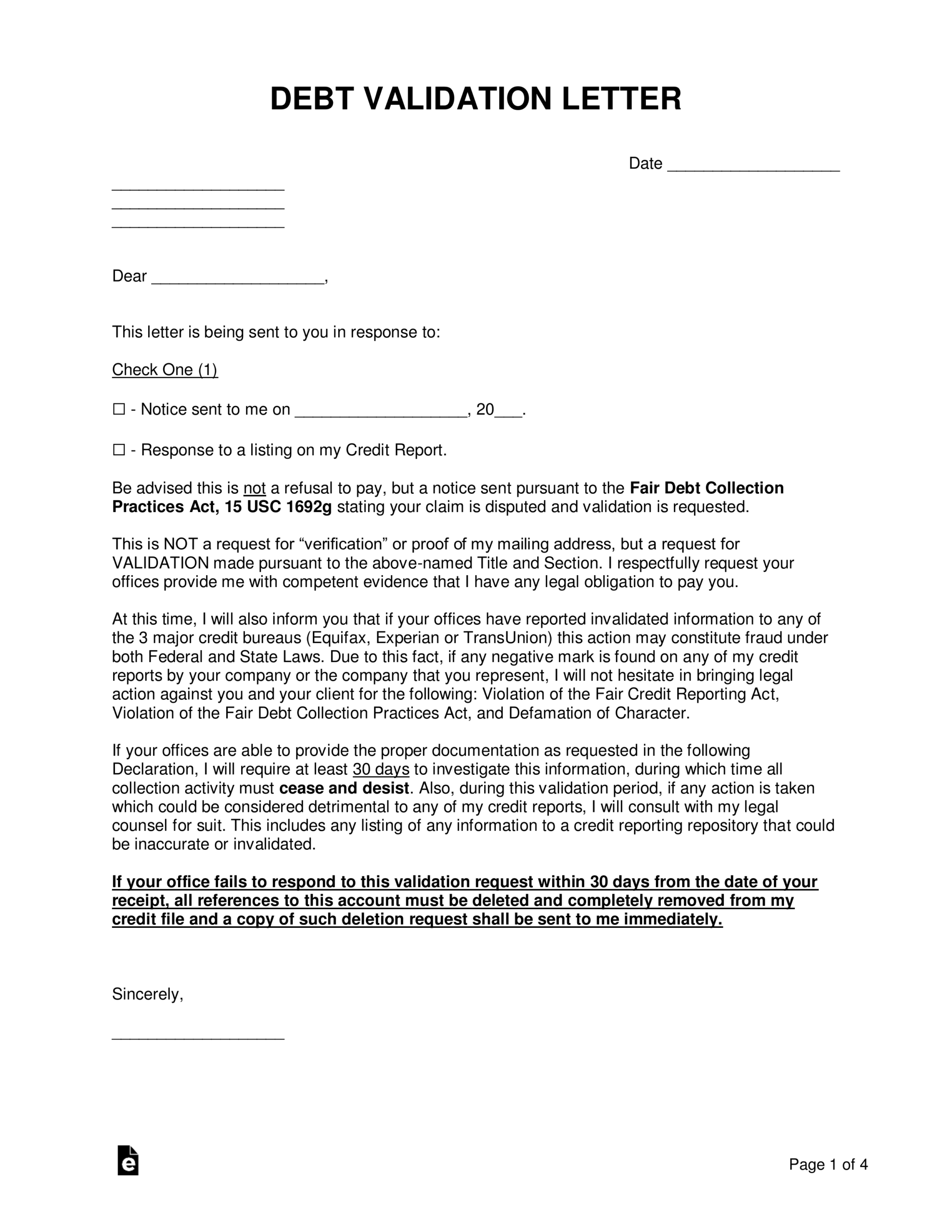 Validation Letter