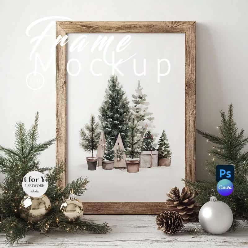 christmas photoshop frame template