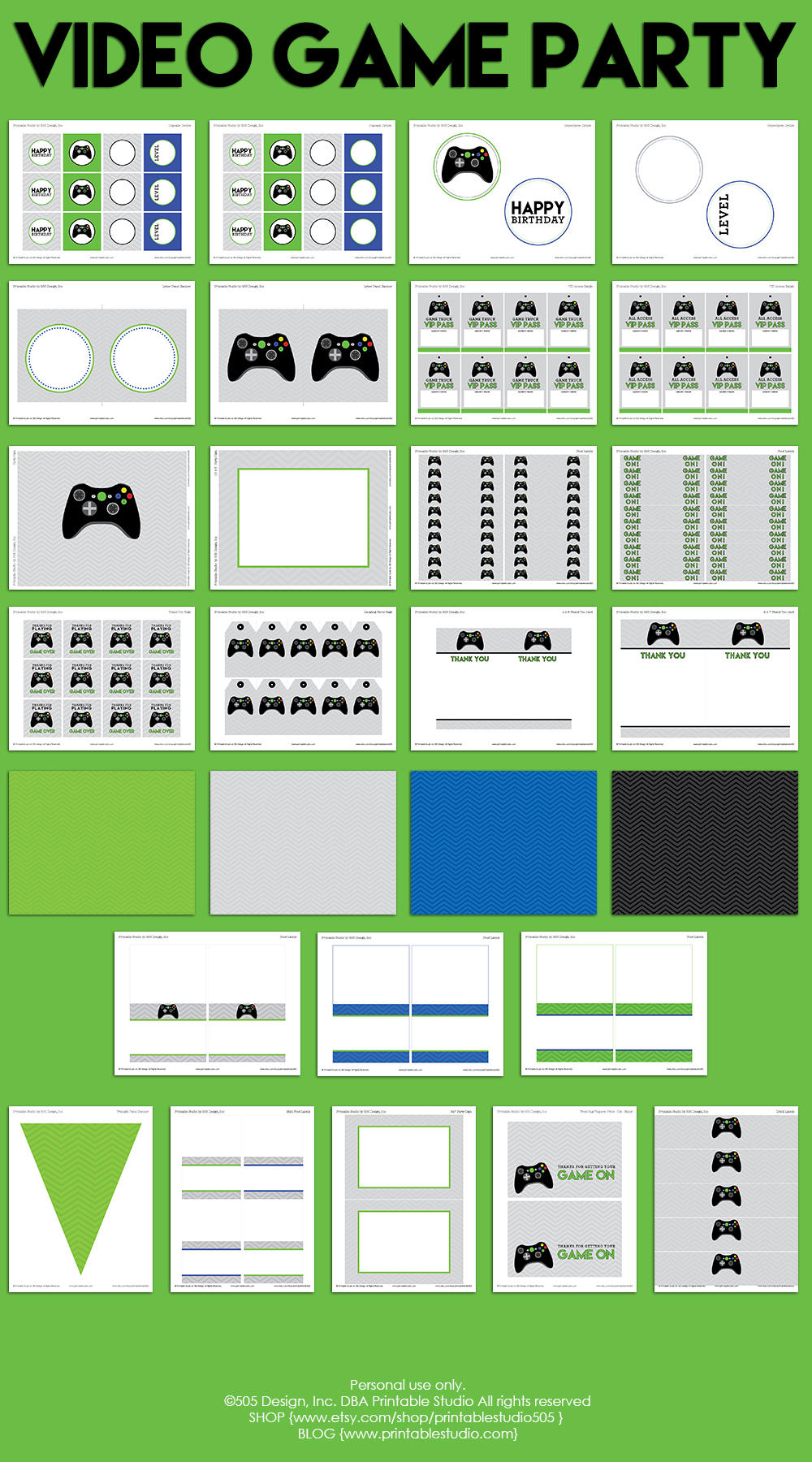 Video Game Birthday Party Printables And Invitation Black Controller Video Game Birthday Party Printables And Invitation Black Controller