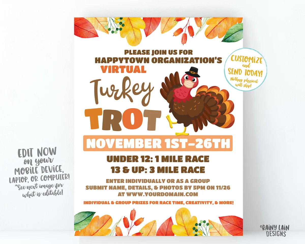 turkey trot flyer template