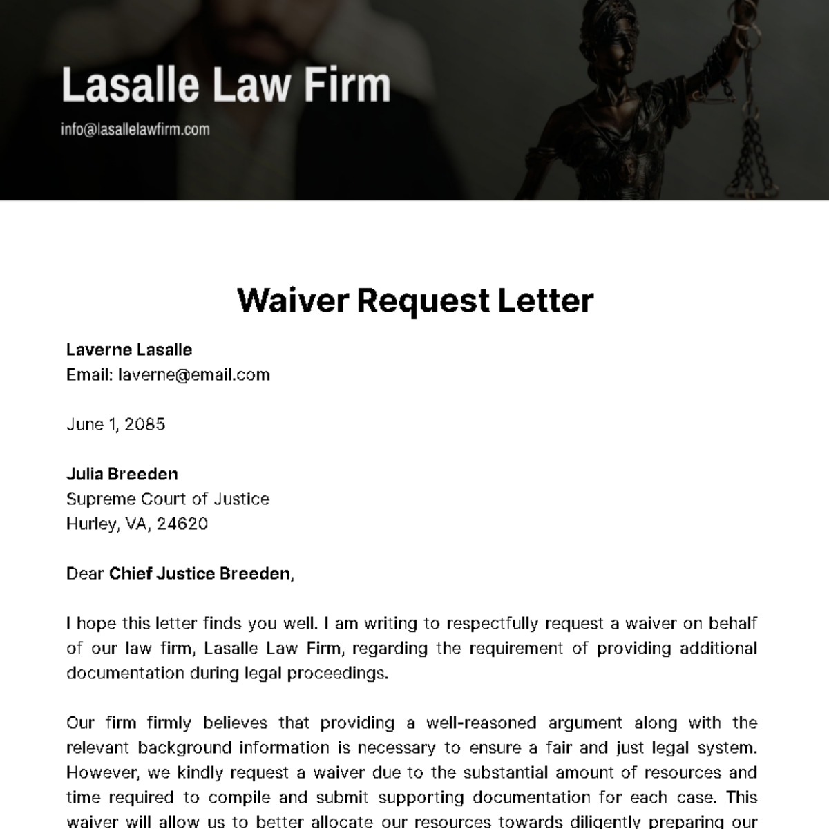 Waiver Request Letter Waiver Request Letter