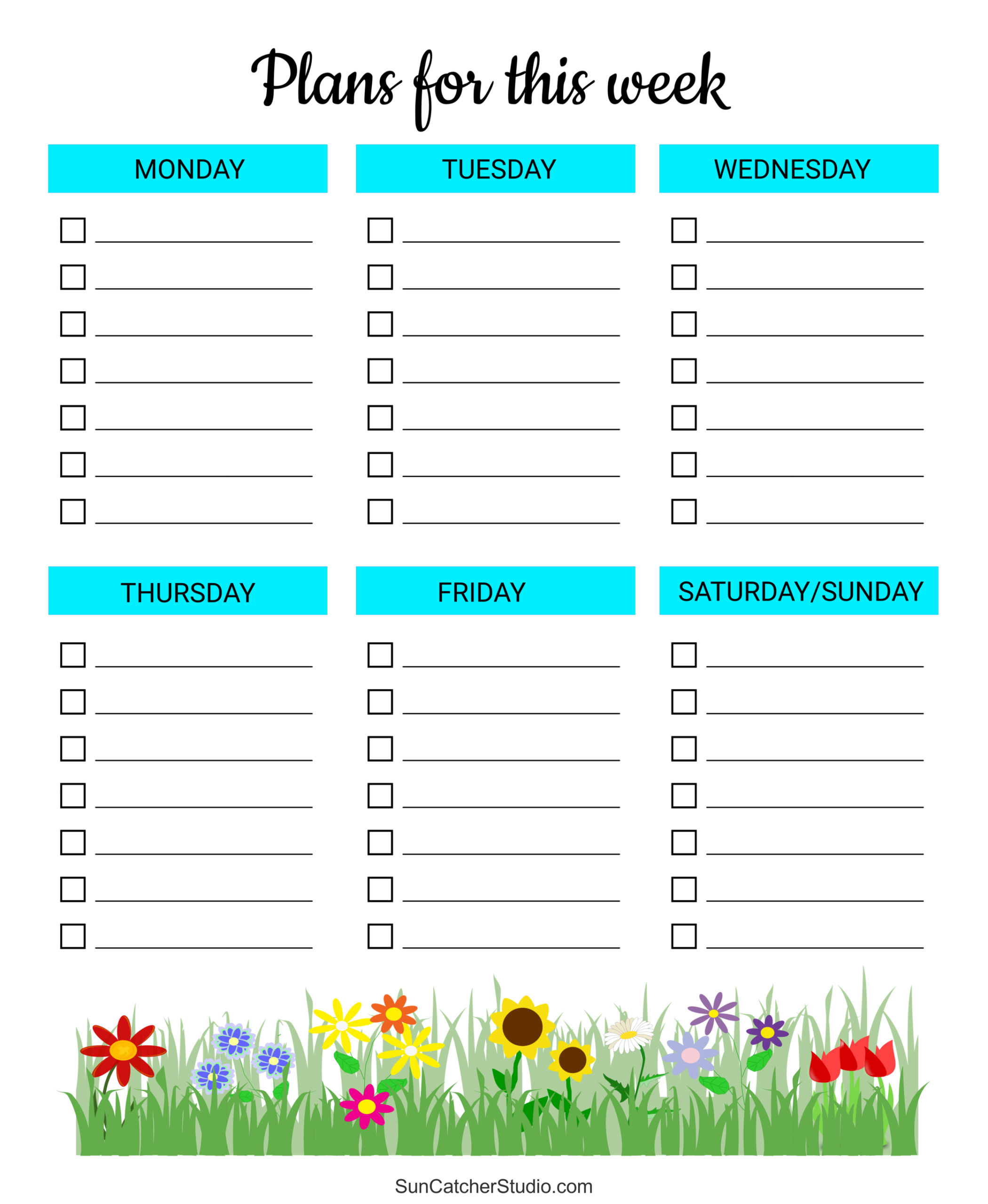 free printable cute weekly planner template free printable cute weekly planner template