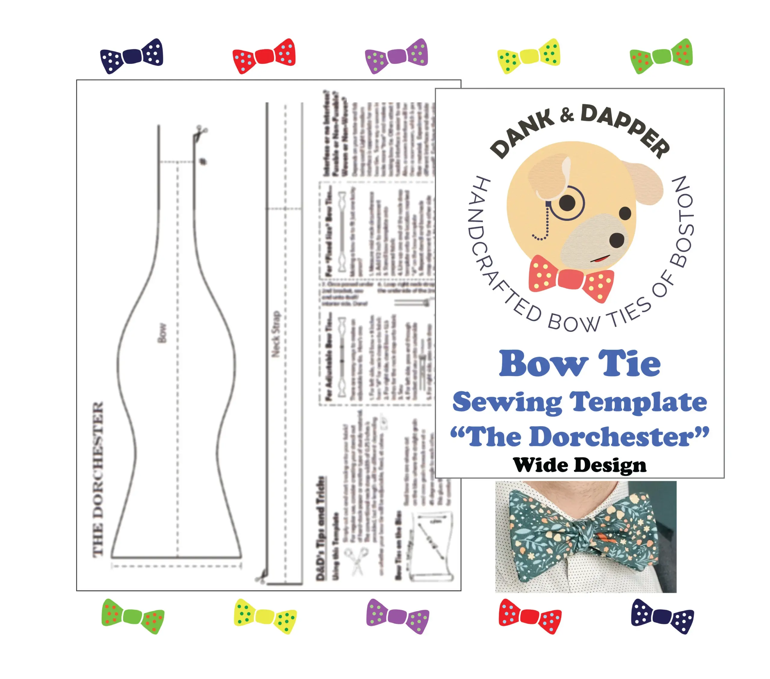 Wide Bow Tie Sewing Template Wide Bow Tie Sewing Template