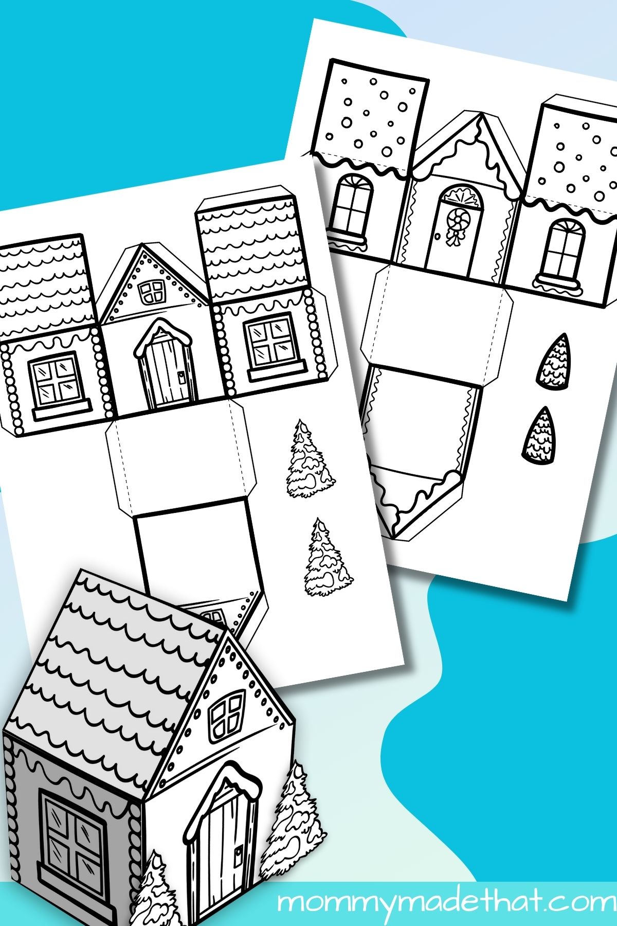 Winter Paper House Template Winter Paper House Template