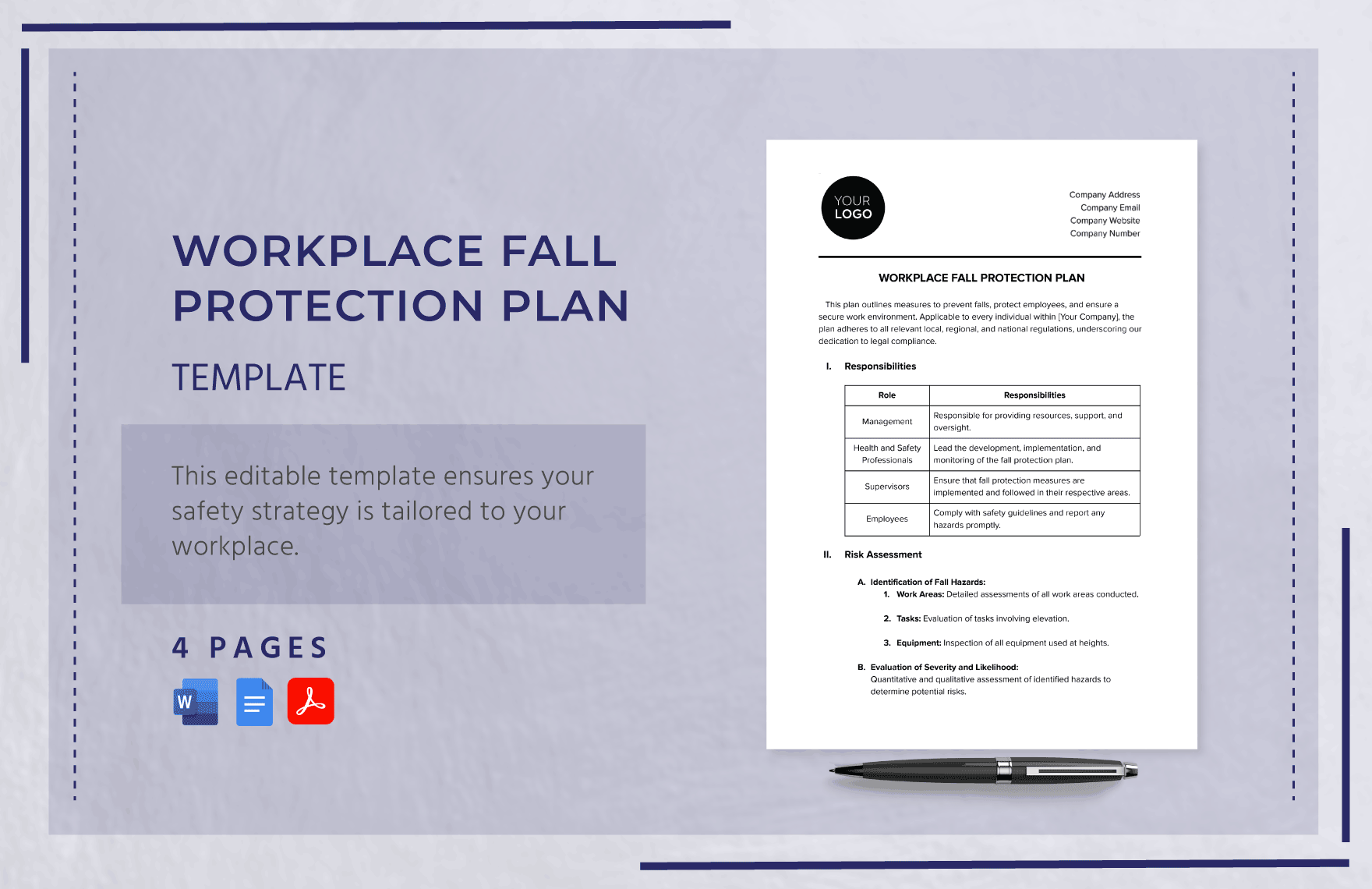 Workplace Fall Protection Plan