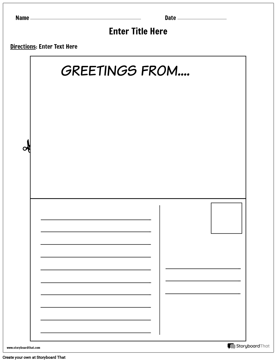 free printable blank postcard template