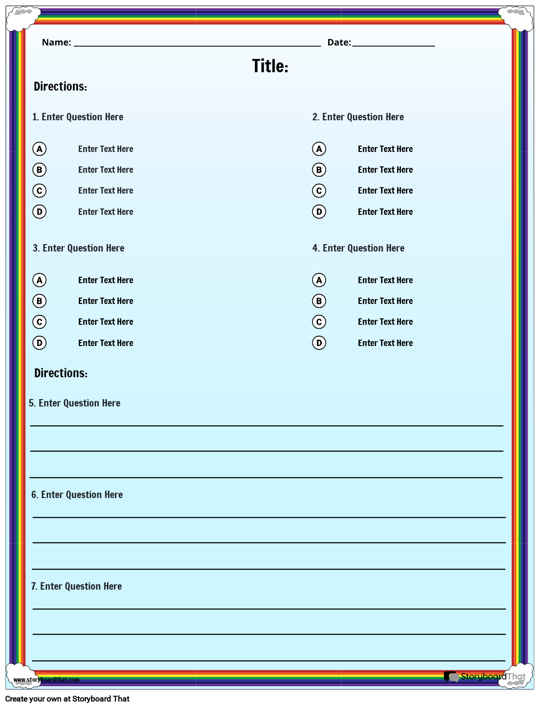 quiz sample template quiz sample template